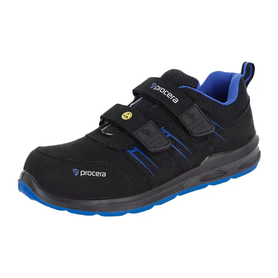 Procera Olympus ESD Munkavédelmi Cipő, fekete/kék (ESD, S1P, SRC)